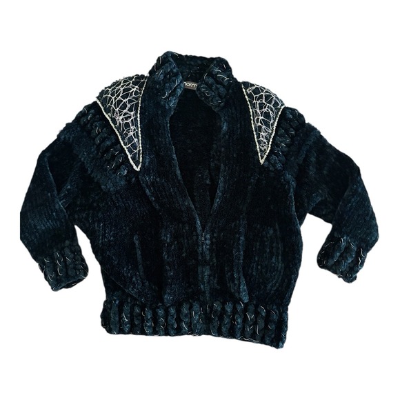 Vintage NORMA Canada Zip Sweater Heavy Woven Boucle Jacket MED RARE 80s - Picture 1 of 16